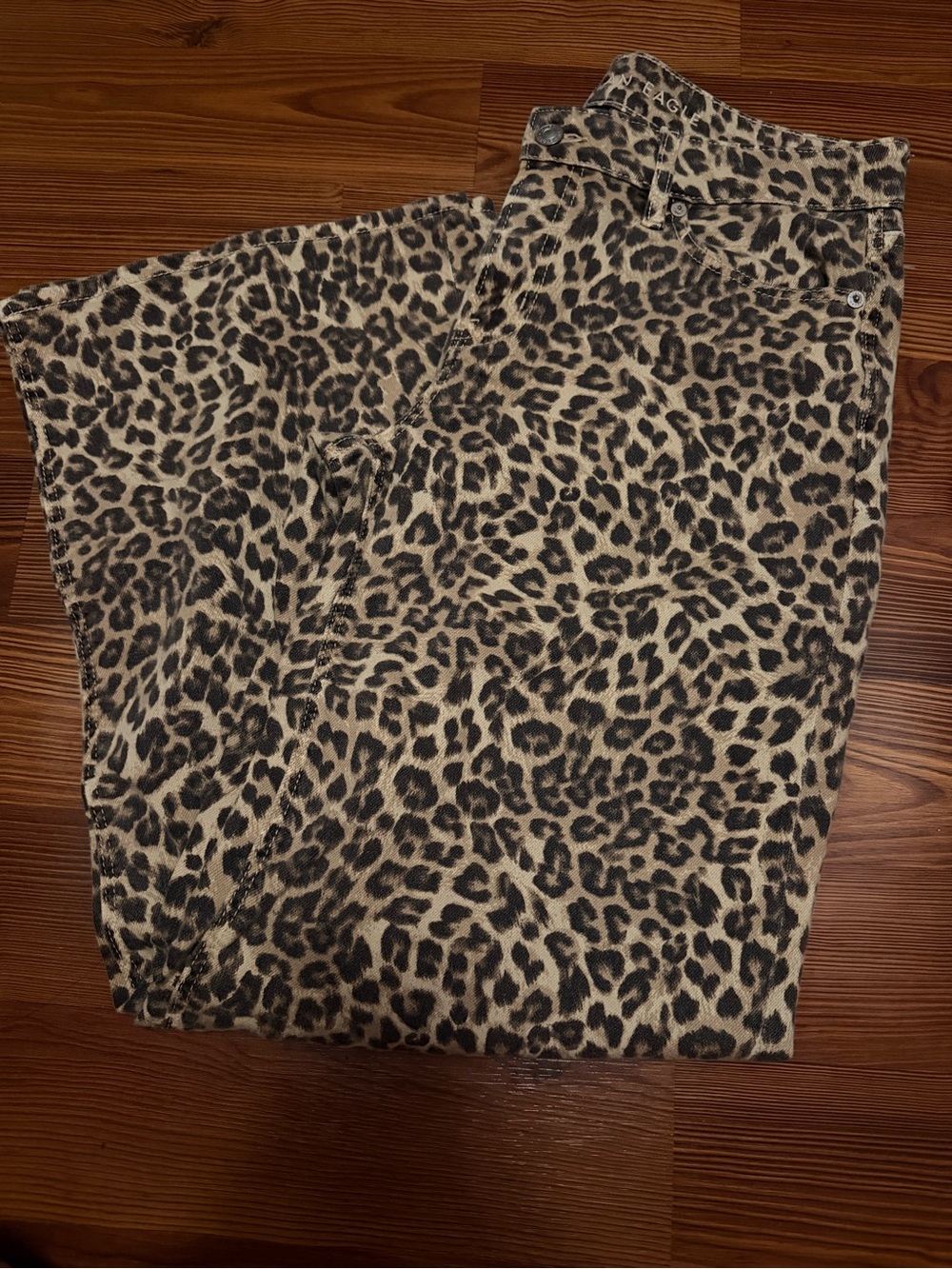Women’s Leopard Print Casual Pants - Tan/Black